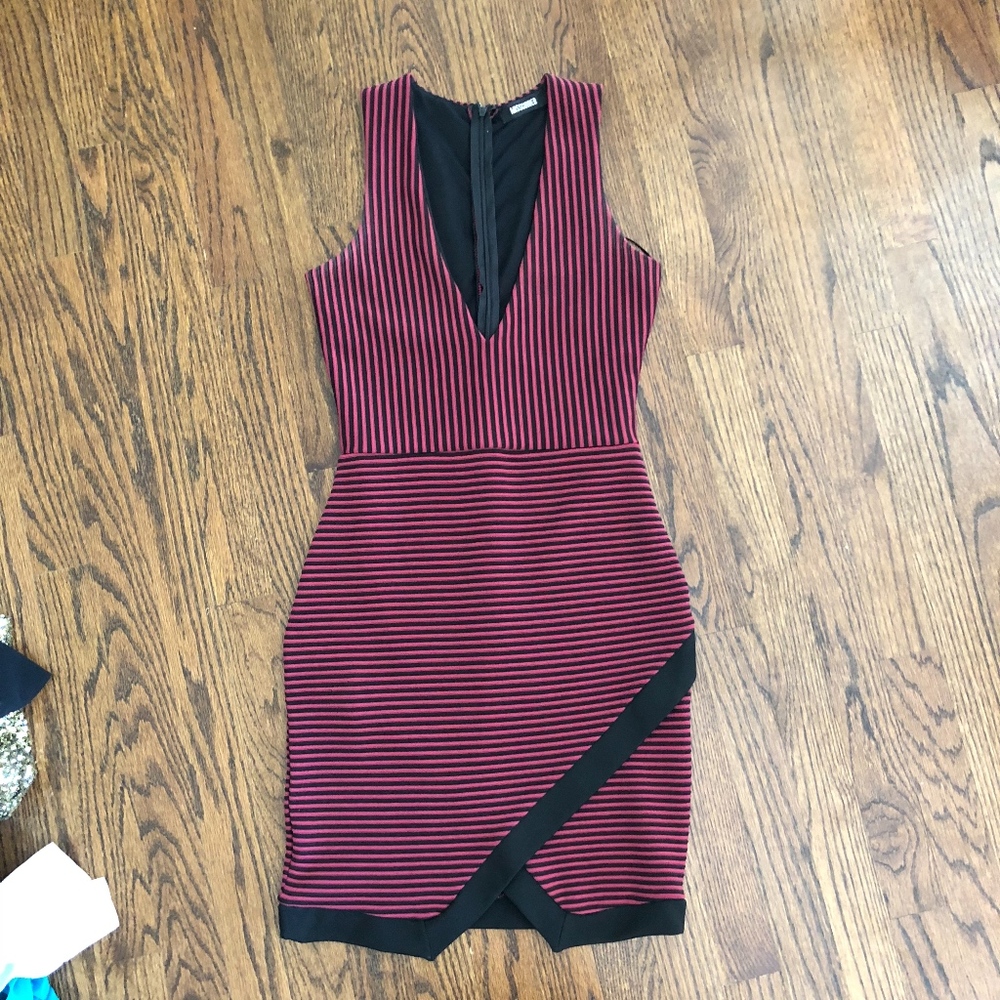 Ribbed Asymmetric Bodycon Dress